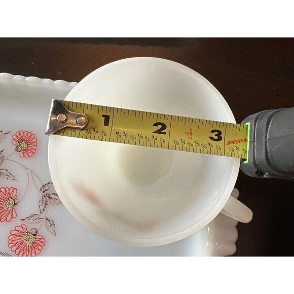 Vintage Anchor Hocking Fire King Milk Glass Fleurette Snack Plate and Cup Floral - Picture 7 of 9